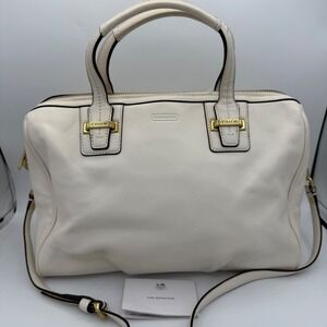 Coach Leather Satchel Handbag Purse Ivory Cream Gold Hardware A1420 F25296